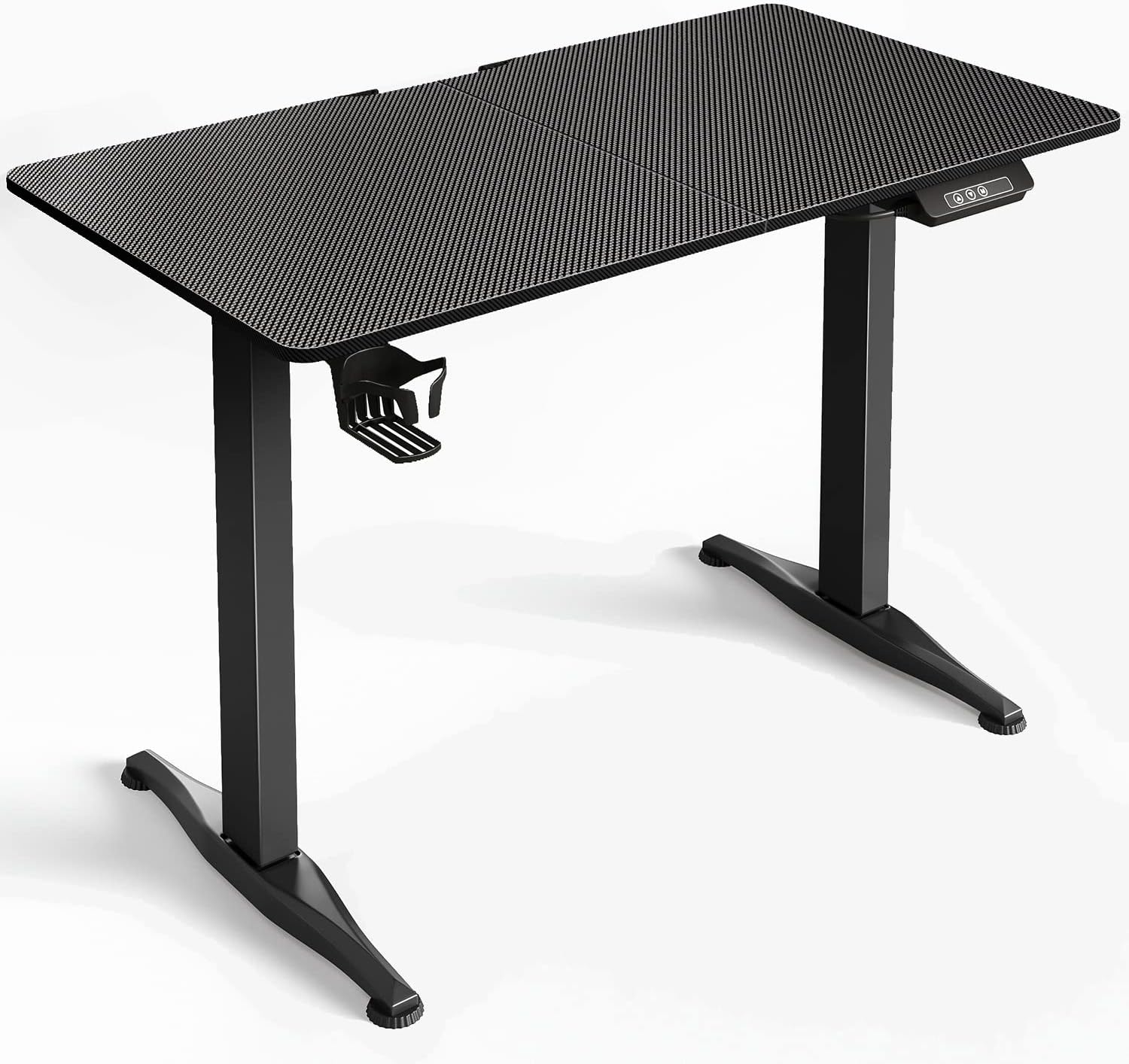 LINSY HOME Standing Desk, 63 Inch L Shaped Electric Adjustable Height Desk for Home Office, Stand Up Ergonomic Table, Brown Walnut