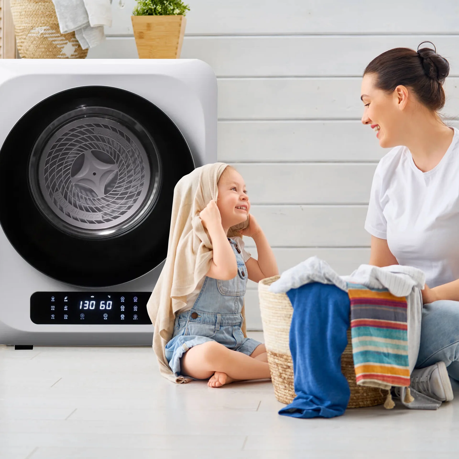 Glavbiku 6.6lbs 850W Portable Mini Cloth Dryer,Electric Laundry Dryer for Home,18.9