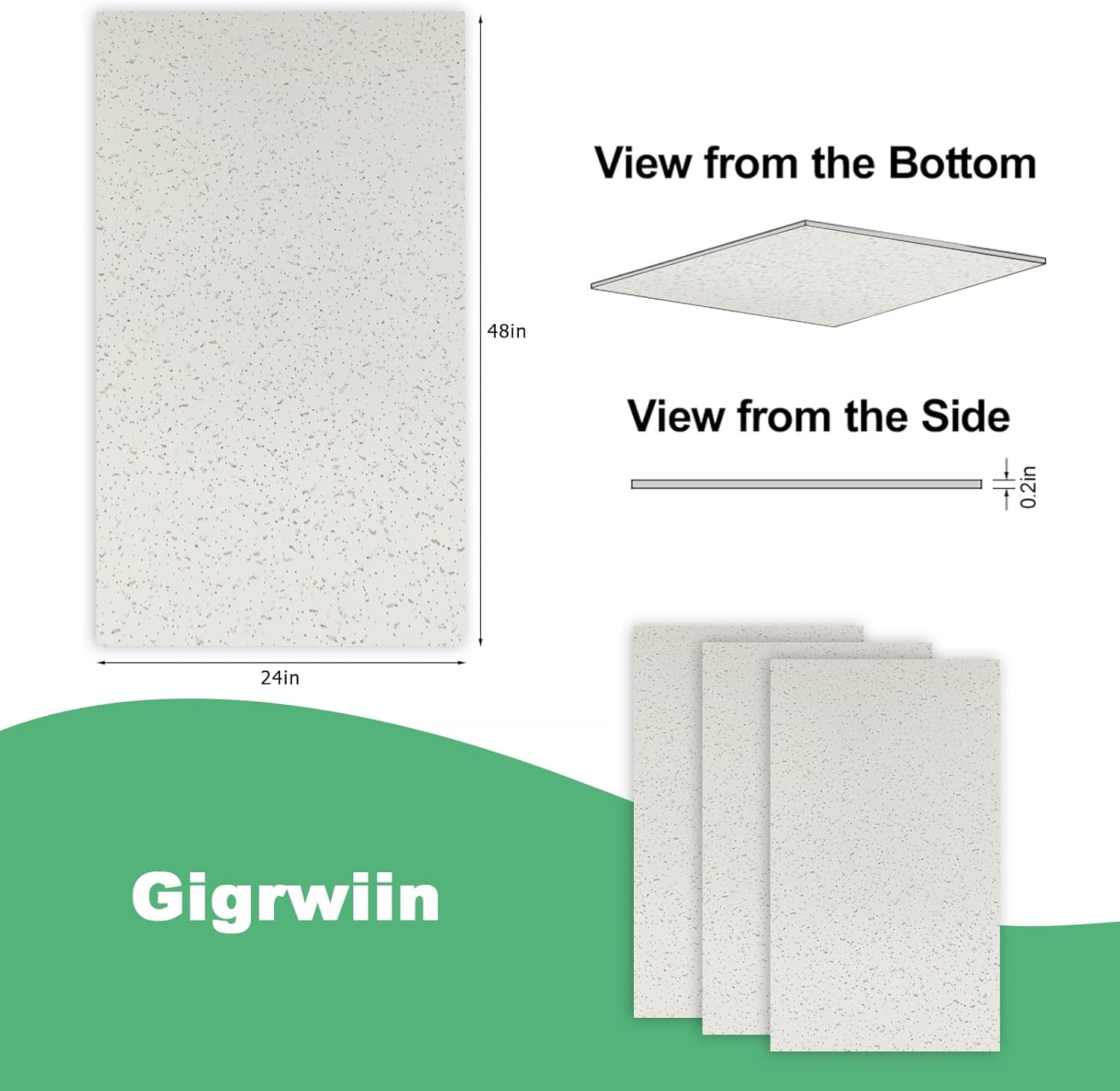 2ft x 4ft Printed Pro Ceiling Tiles - PVC Ceiling Panel 24 x 48in – Waterproof, Washable and Fire-Rated - High-Grade PVC to Prevent Breakage-Package of 10 Tiles