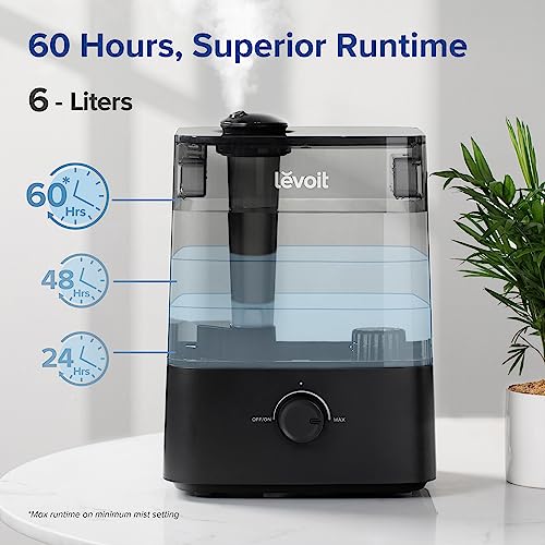 LEVOIT LV600S Smart Warm and Cool Mist Humidifiers for Home Bedroom Large Room, (6L) 753ft² Coverage, Quickly & Evenly Humidify Whole House, Easy Top Fill, App & Voice Control - Quiet Sleep Mode
