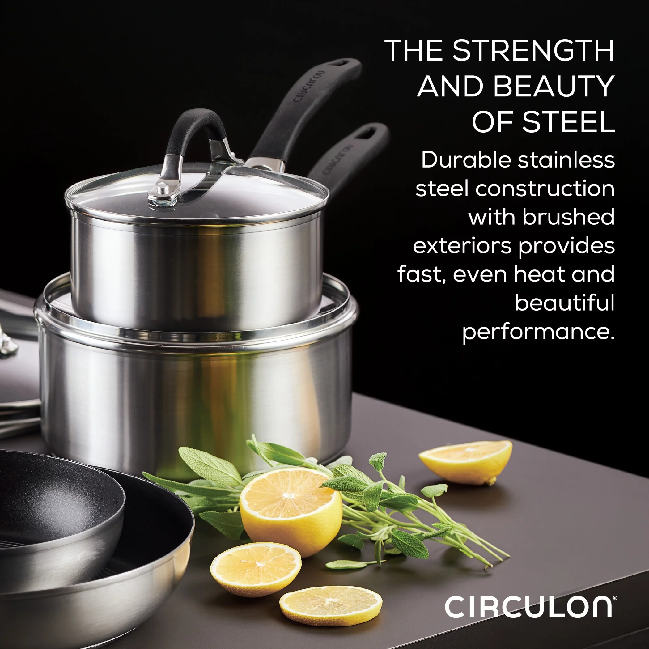 Circulon SteelShield 10.25 inch Stainless Steel Skillet, Silver