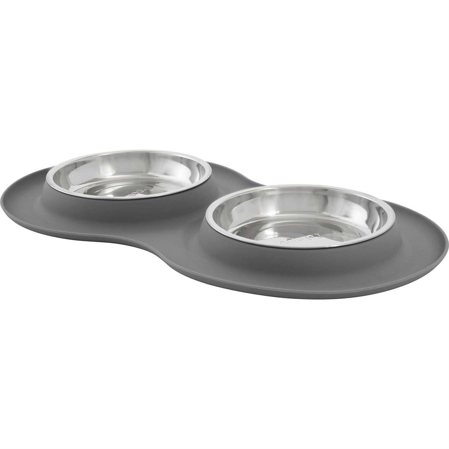 Frisco Double Stainless Steel Pet Bowl with Silicone Mat - Pet Supplies online store