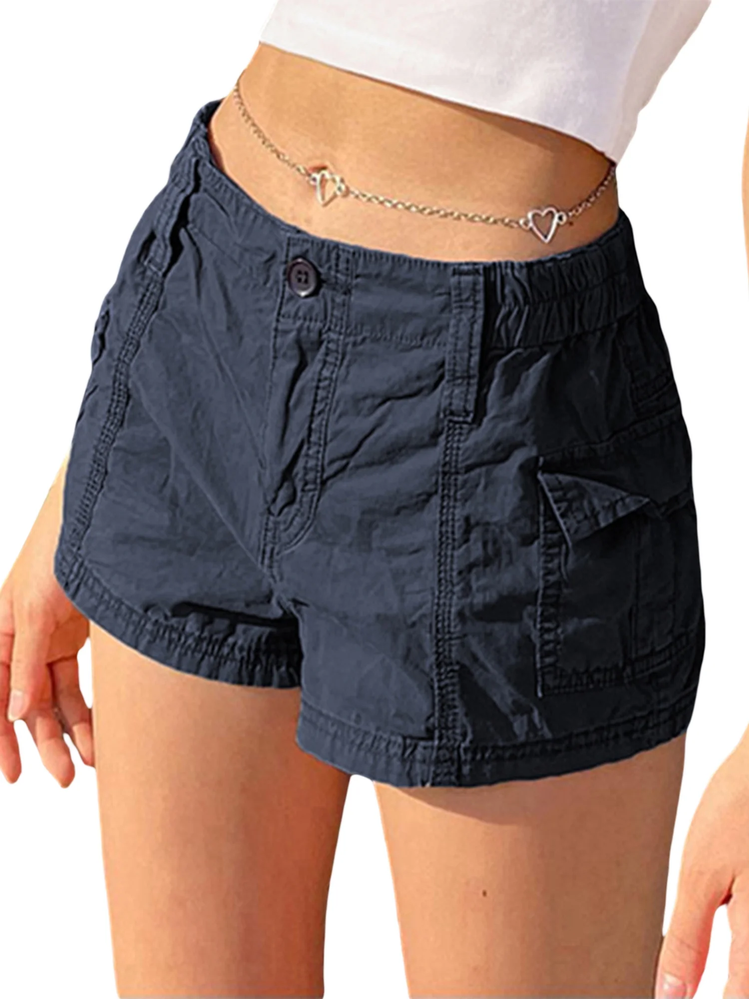 Sunisery Women's Lightweight Hiking Cargo Shorts Low Waist Athletic Shorts with Pockets