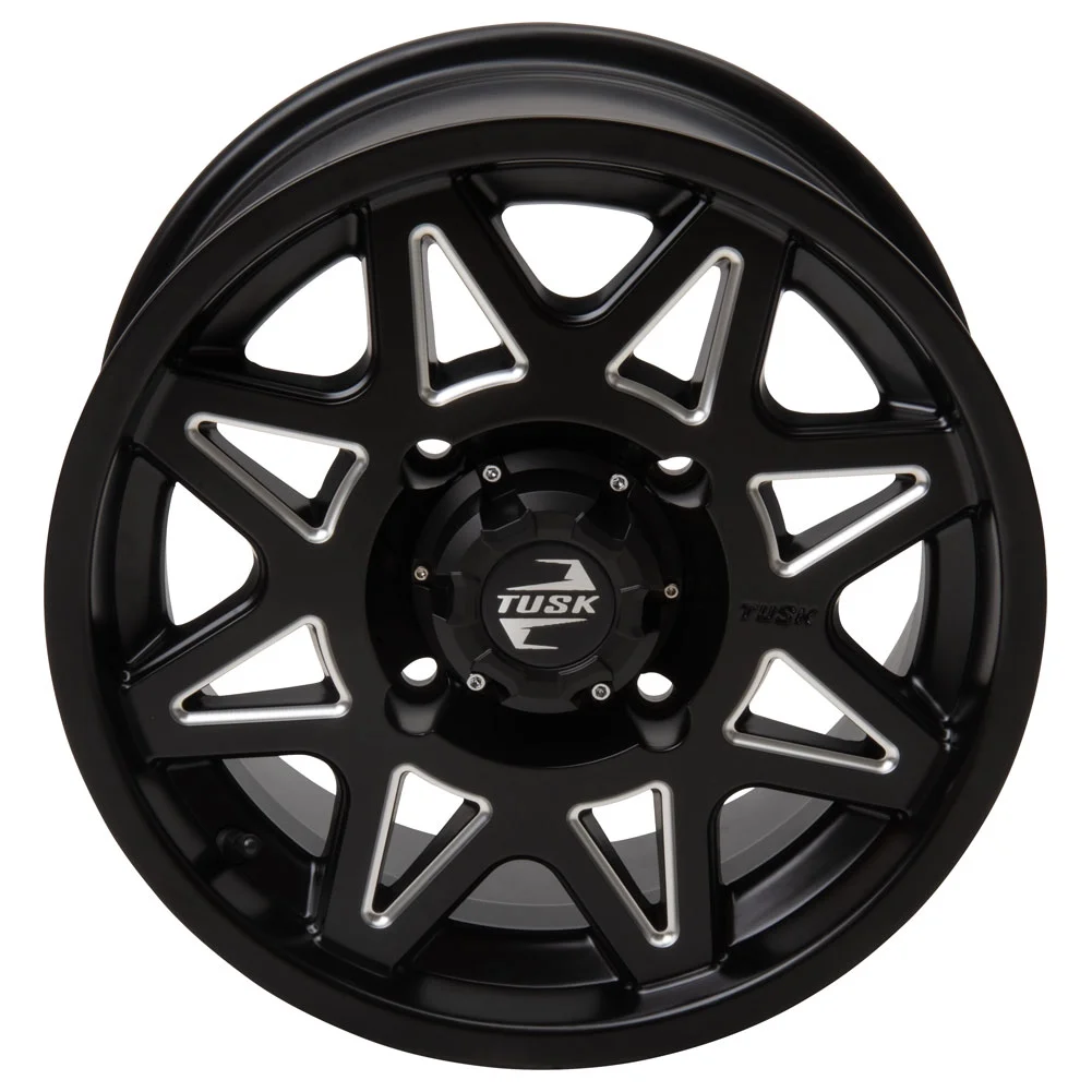 4/115 Tusk Tintic Wheel 14x7 5.0 + 2.0 Milled/Black For ARCTIC CAT 700 TRV GT 2011-2012