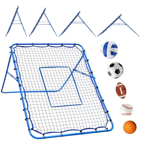 Volleyball Baseball Rebounder Net, Softball Rebounder Pitchback Net Quick Adjustments, Quick Adjustments Lacrosse Bounce Back Practice Equipment, Ideal for Outdoor Indoor and Backyard Training