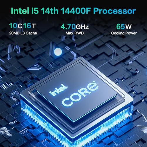 Gaming PC Desktop Computer,Intel Core i5 13400F,RTX 5060 8G,32GB DDR4 RAM 1TB SSD,ARGB Fan,Prebuilt Computer Tower for Gaming and Office