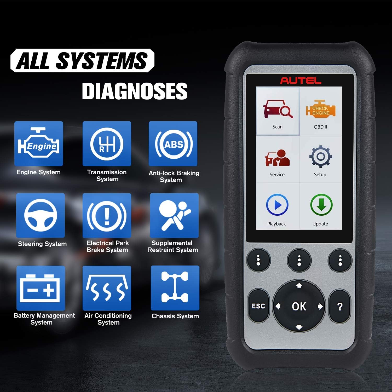 Autel MaxiDiag MD806 Pro Car Diagnostic Tool, 2022 Newest Upgraded Version of Autel MD808, MD806, All Systems Diagnostics, Oil Reset, EPB, SAS, DPF, BMS, Throttle, AutoScan