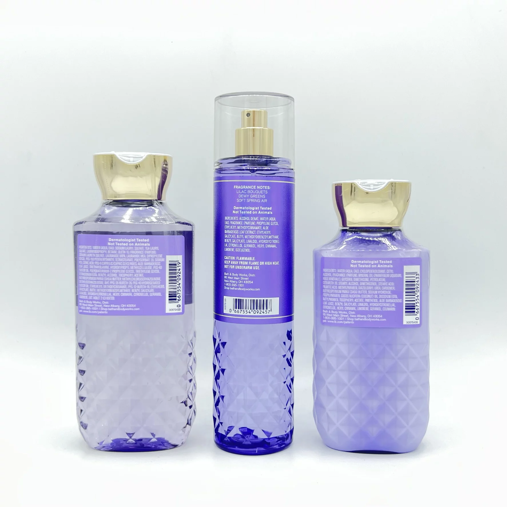 Bath & Body Works Fresh Cut Lilacs 10oz Shower Gel, 8oz Fine Fragrance Mist Spray and 8oz Body Lotion 3-Piece Bundle