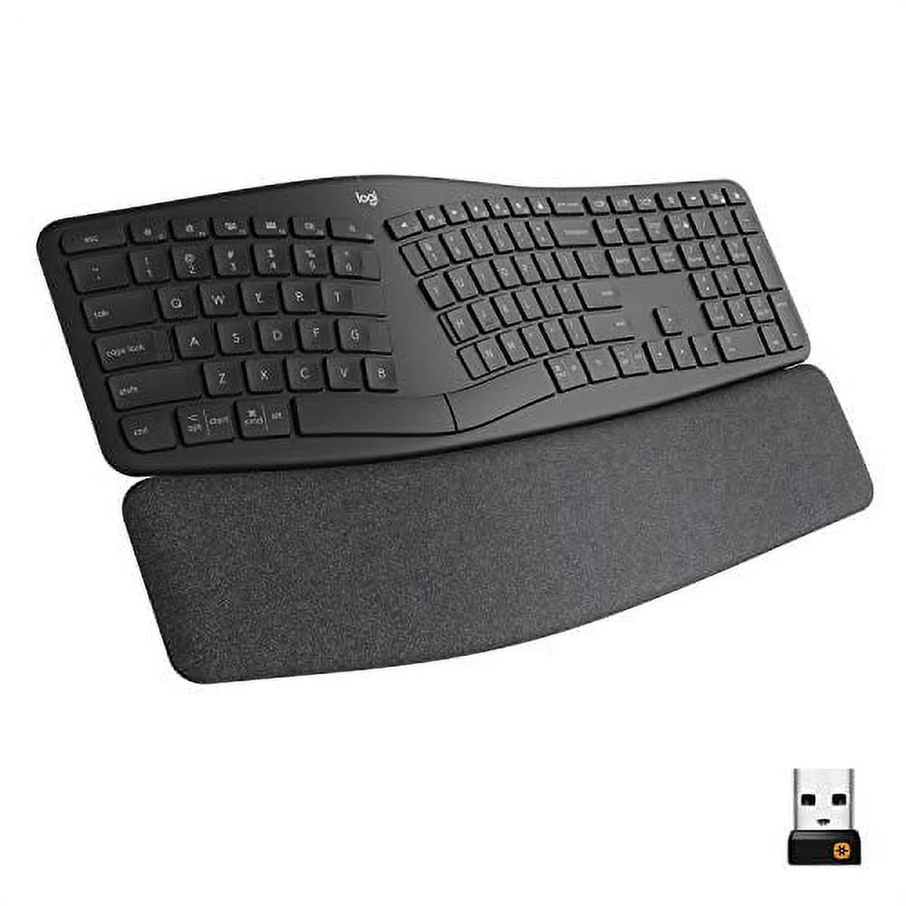 Logitech Ergo K860 Wireless Ergonomic Keyboard with Wrist Rest - Split Keyboard Layout for Windows/Mac, Bluetooth or USB Connectivity - Radiant Selections