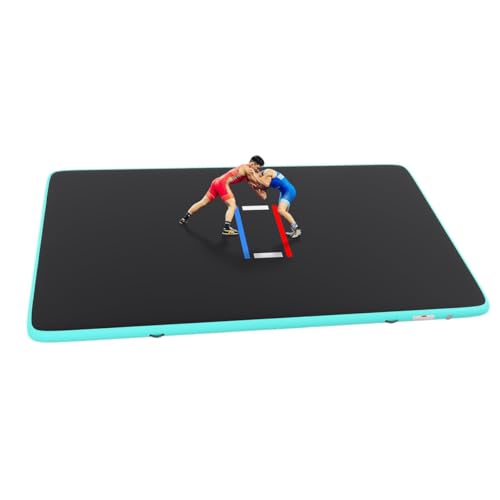 Wrestling Mat Inflatable 10ft, Foldable Thick Jiu Jitsu Mats for Home Outdoor Indoor, Waterproof PVC Mat for Gymnastics, Water Yoga, PE Training, BJJ, MMA, Grappling, Judo, Boxing