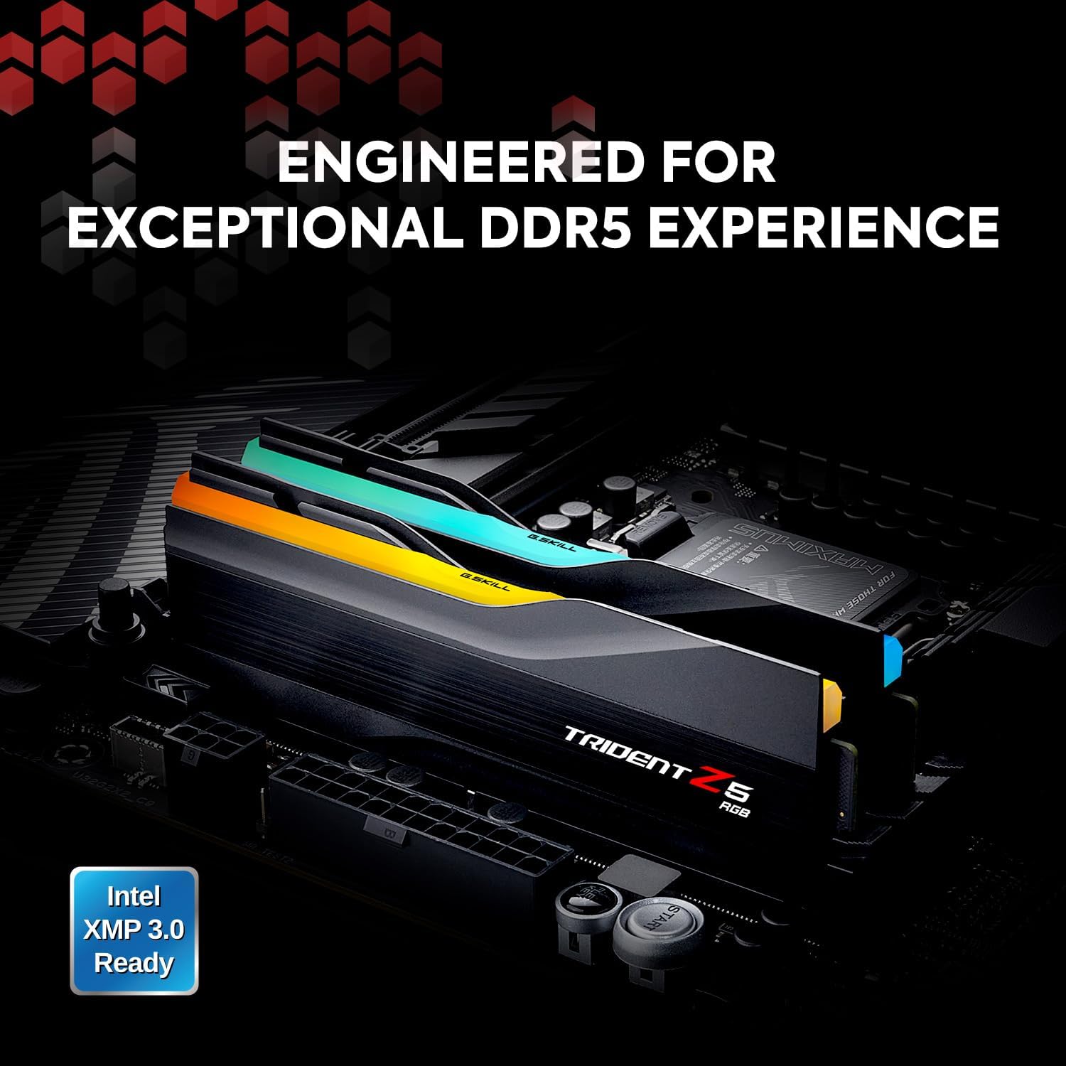 G.SKILL Trident Z5 RGB Series (Intel XMP 3.0) DDR5 RAM 32GB (2x16GB) 5600MT/s CL36-36-36-89 1.20V Desktop Computer Memory UDIMM - Matte Black (F5-5600J3636C16GA2-TZ5RK)