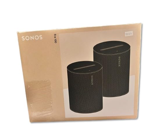 Sonos Era 100-2 Pack Bundle Set - Wireless Voice-Controlled Alexa Enabled Smart Speaker - Black, B2E10US1BKHB