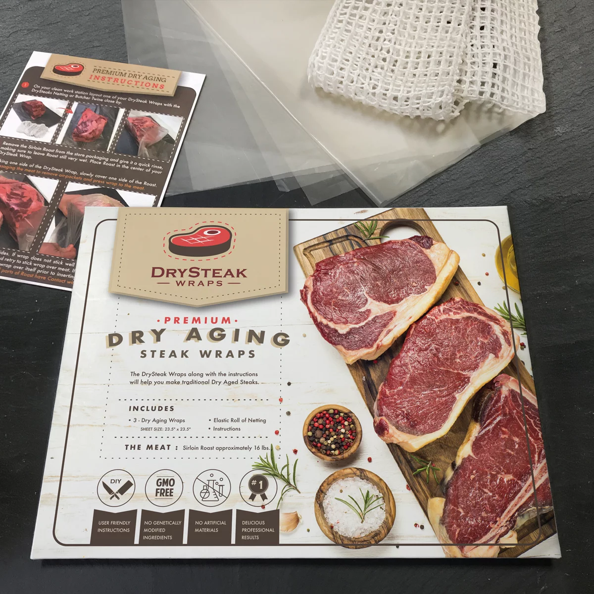 The Sausage Maker - DrySteak Wraps for Dry Aging Meat at Home, Dry Age Sirloin, Ribeye and Short Loin