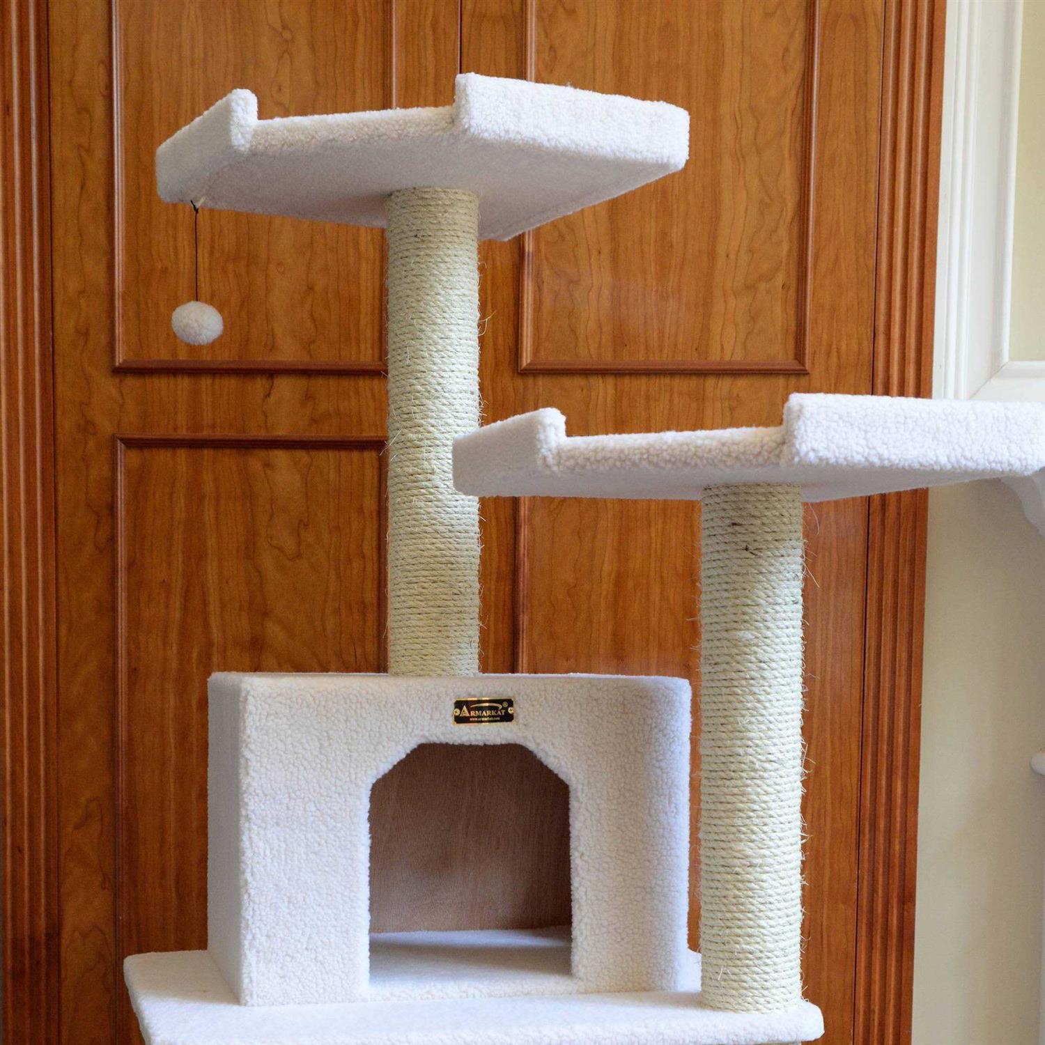Armarkat B7801 Classic Real Wood Cat Tree In Ivory - Pet Supplies online store