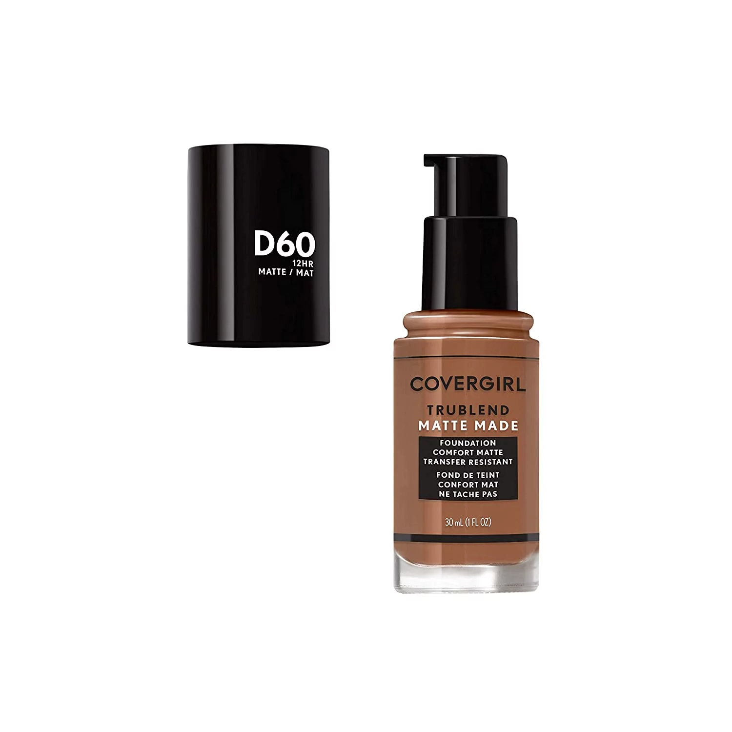 Covergirl Trublend Matte Made Liquid Foundation, D60 Toasted Almond (Pack of 2)