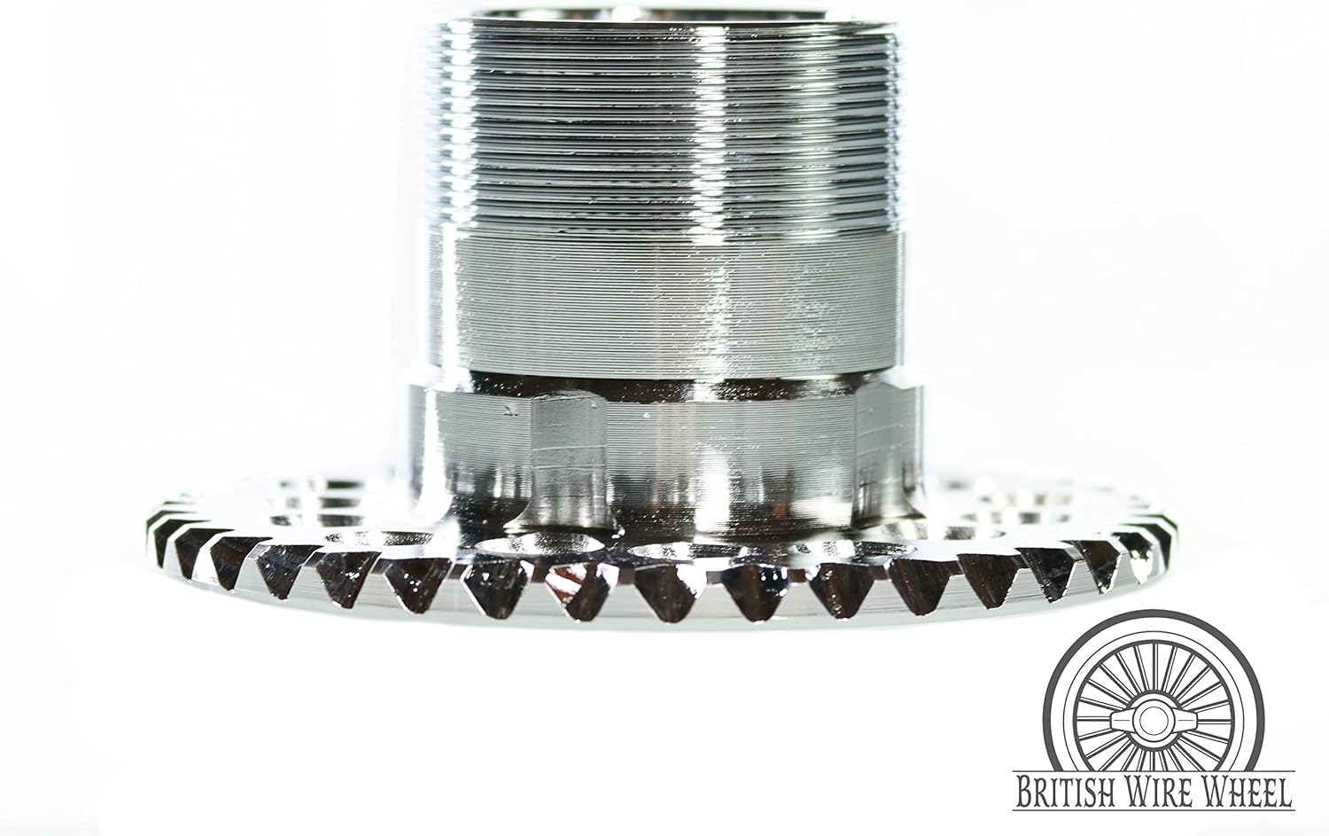 British Wire Wheel Chrome-Plated 5 Lug Universal Knock Off Wire Wheel Adapters for Lowriders, 5x4.5/ 5x4.75/ 5x5, Set of 4