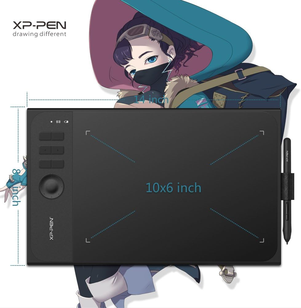XP-Pen Star06 Wireless 2.4G Graphics Drawing Tablet Digital Tablet Painting Board with 6 Hot Keys-10x6 Inch