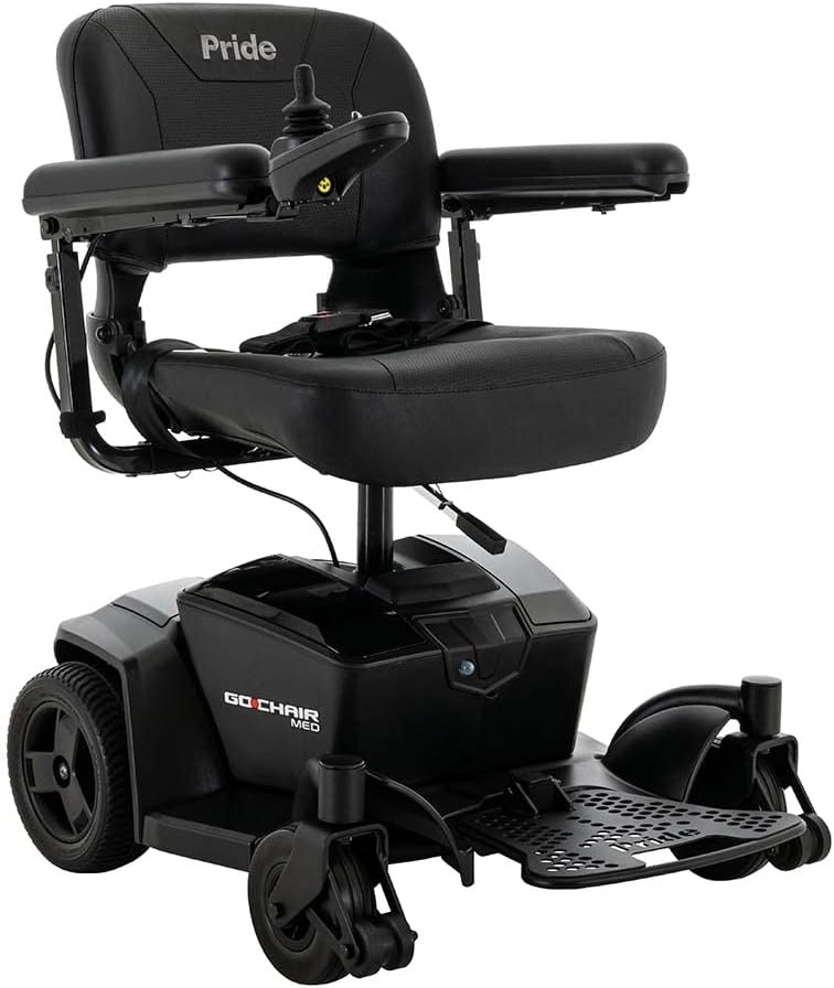 Pride Mobility Go Chair Med Group 2 Power Chair, Rear Wheel Drive, Motorized Electric Wheelchair for Adults, 300 lbs. WC, Up to 3.7 MPH, 8.6 Miles Range Per Charge