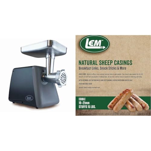 LEM Products #8 Countertop Meat Grinder, 575 Watt Aluminum Electric Meat Grinder Machine, Ideal for Occasional Use