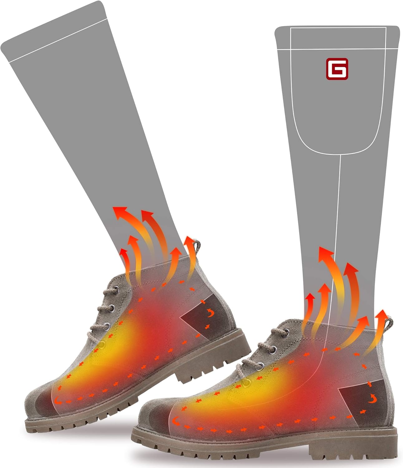 Battery Heated Socks Electric Rechargeable Heating Sox Kit for Men Women,Winter Warm Heat Insulated Stockings for Chronically Cold Feet,Novelty Sports Outdoor Climb Hike Hunt bike Thermal Foot Warmers