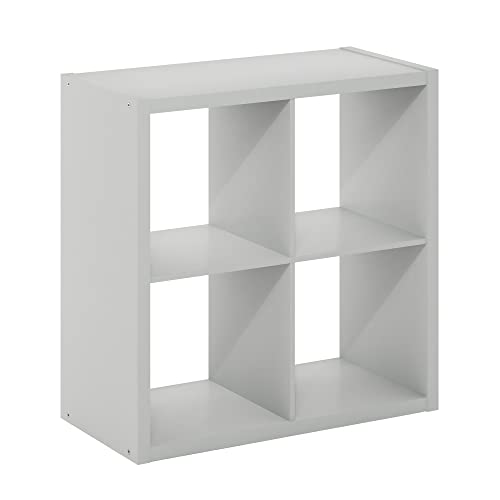 Furinno Cubicle Open Back Decorative Cube Storage Organizer, 8-Cube, White