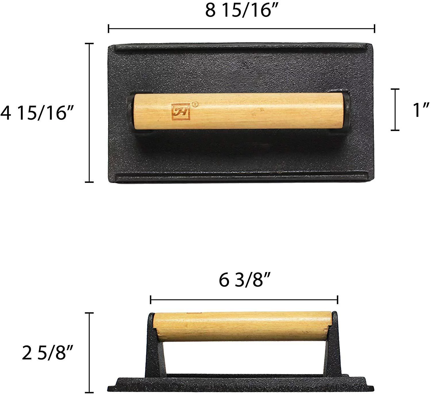 Large Cast Iron Hamburger Steak Weight Press