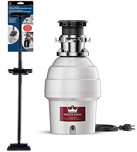 Waste King L-5000TC Batch Feed Garbage Disposal with Power Cord, 3/4 HP, Plus Installation Tool
