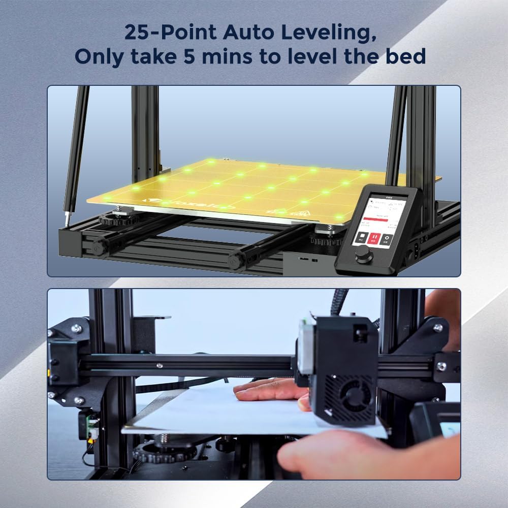 Voxelab Upgraded Aquila X3 Max, FDM 3D Printer 25-Point Auto Leveling and Removable Magnetic PEI Steel Platform, Speed up to 200mm/s, 400×400×400mm Printing Size