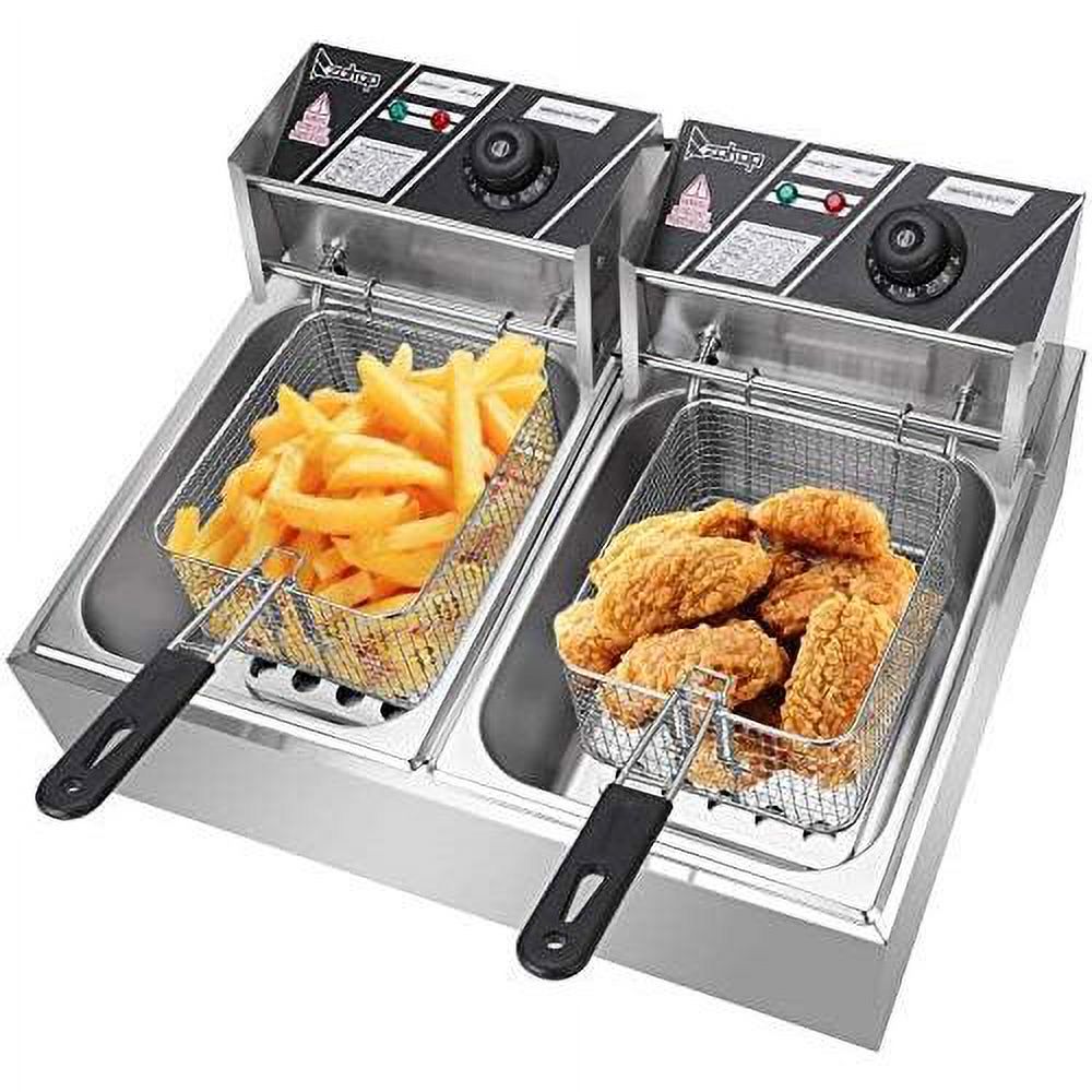 5000W Deep Fryer, 12L Electric Dual Deep Fryer
