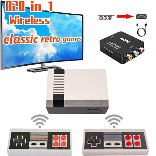 SIZEEYYOU Classic Mini Retro Game Console Built in 600 Different Classic Games and Dual Wireless Remote Controllers,AV and HDMI HD Output Video Game System. (WW)