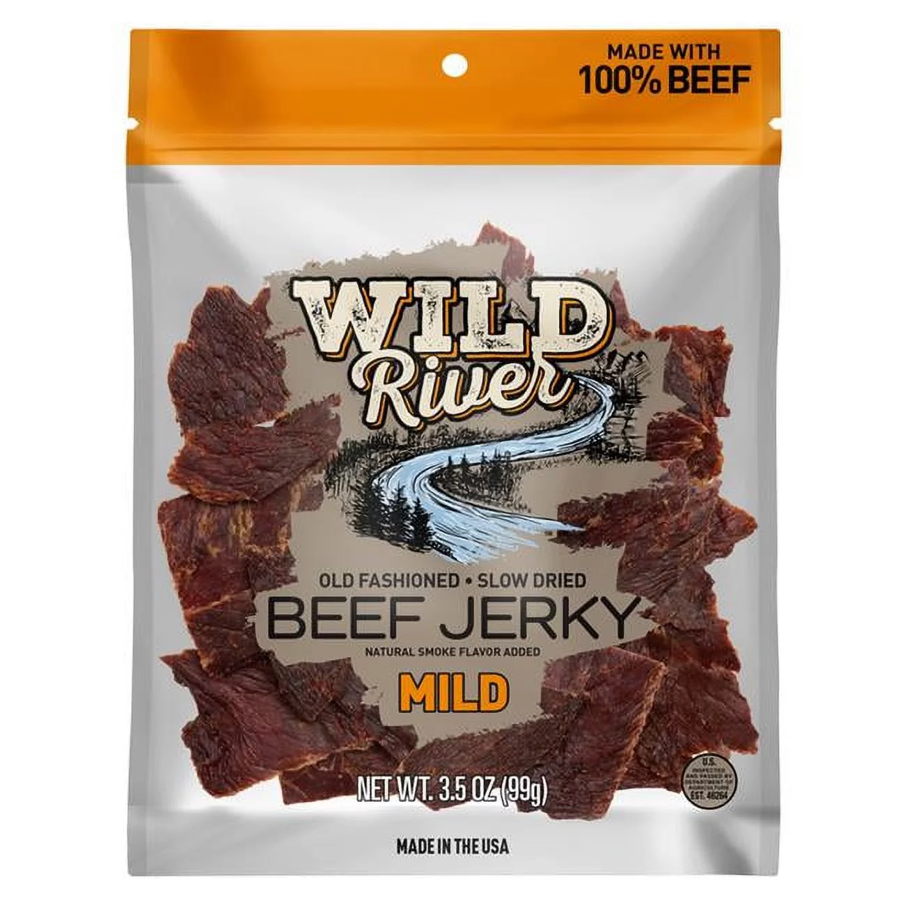 Jack Links  3.5 oz Bagged Wild River Mild Beef Jerky - Pack of 8