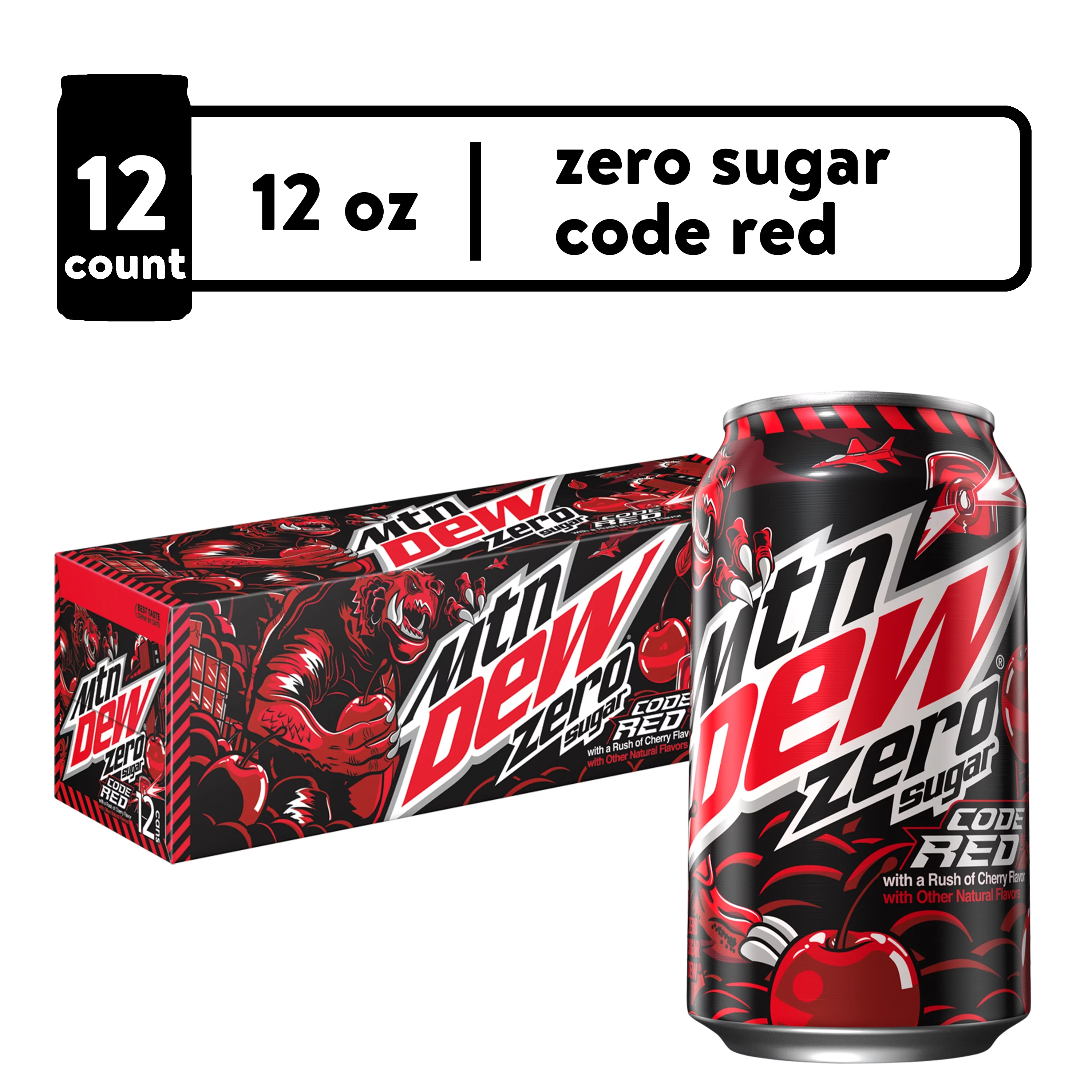 Diet Mountain Dew Cherry Citrus Soda Pop, 12 fl oz, 12 Pack Cans