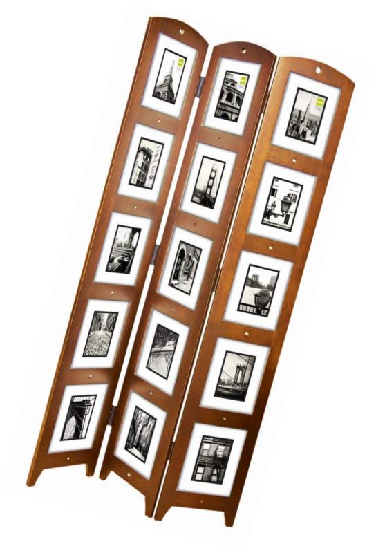 Kiera Grace Triple Panel Floor Photo Screen, 33 by 64.5-Inch, Holds 15 - 5 by 7-Inch Photos, Cairo