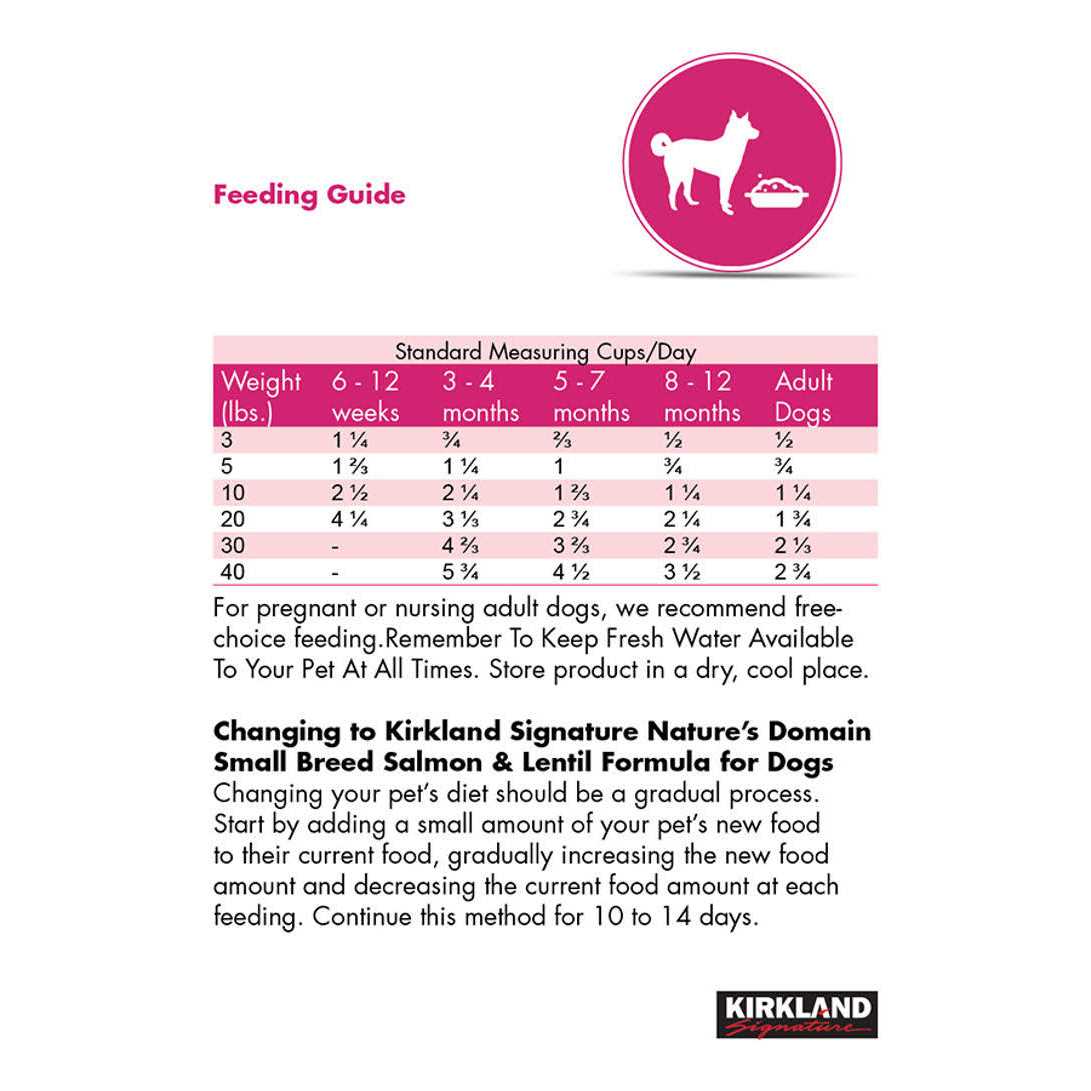 Kirkland Signature Natures Domain Small Breed Salmon & Lentil 20LB - Pet Supplies online store