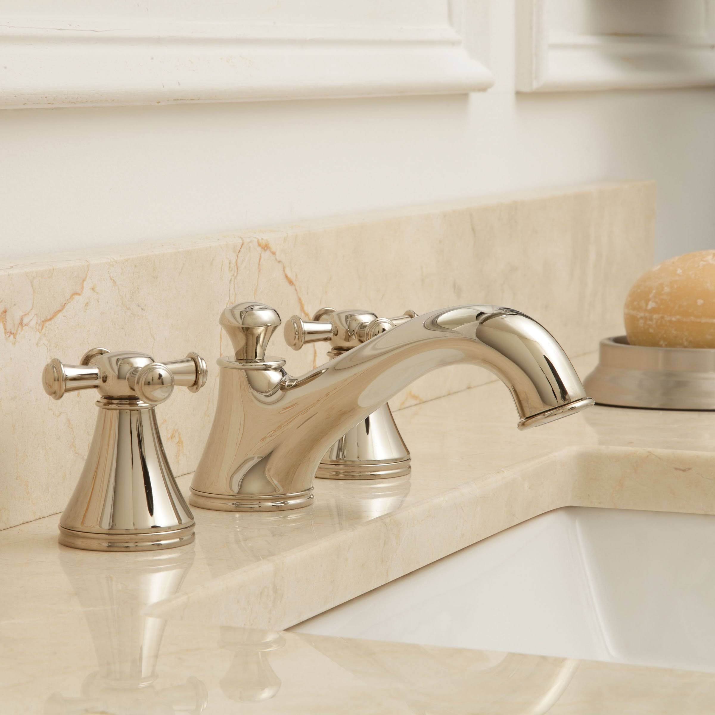 Toto Vivian Two Cross Handle Widespread 1.2 GPM Bathroom Sink Faucet - Brushed Nickel TL220DD12#BN