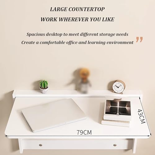 Fold Down Laundry Table,Wall Mounted Desk Folding,Folding Wall-Mounted Drop-Leaf Table,Space Saving,for Kitchen Laundry Room Bathroom Bedroom,Folding Design. (Size : L60*W40cm)