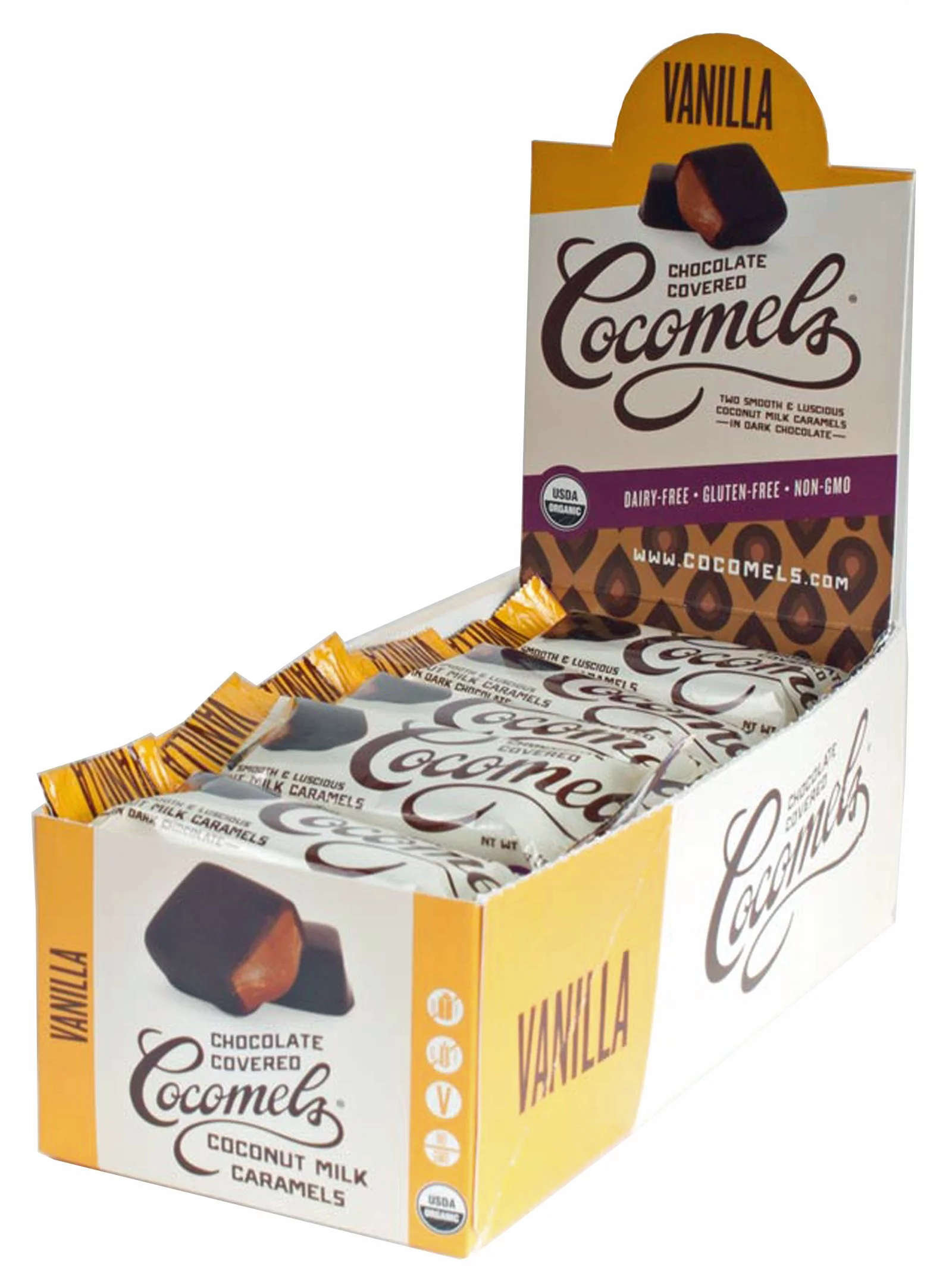 Chocolate-covered Cocomels - Coconut Milk Caramels - Organic - Made Without Dairy (Vanilla, 15 pack), 1 Oz Each