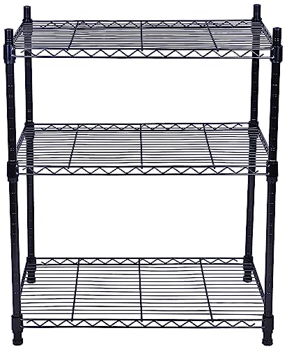 4-Shelf Adjustable, Heavy Duty Storage Shelving Unit (350 lbs Loading Capacity per Shelf), Steel Organizer Wire Rack, Black (35