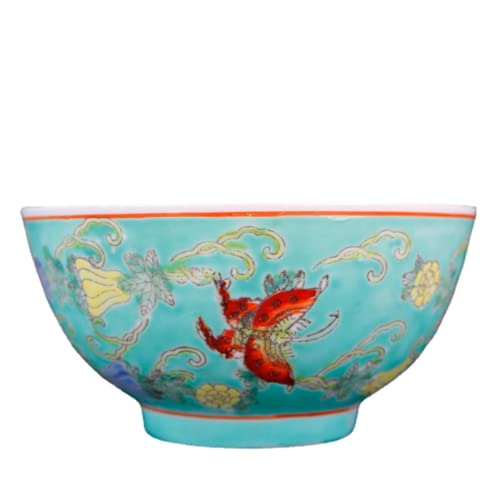Chinese bowls,Ceramic Bowl,Soup Bowl,Chinese Ancient Palace Style Porcelain Rice Bowl,Porridge Bowl,Soup Bowl11.5cm 4.5in Butterfly Household Ceramic Tableware Meal