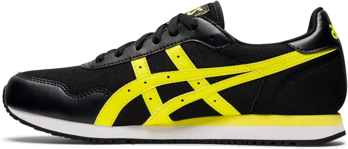 ASICS Men's TIGER RUNNER Shoes, 11.5, BLACK/SOUR YUZU