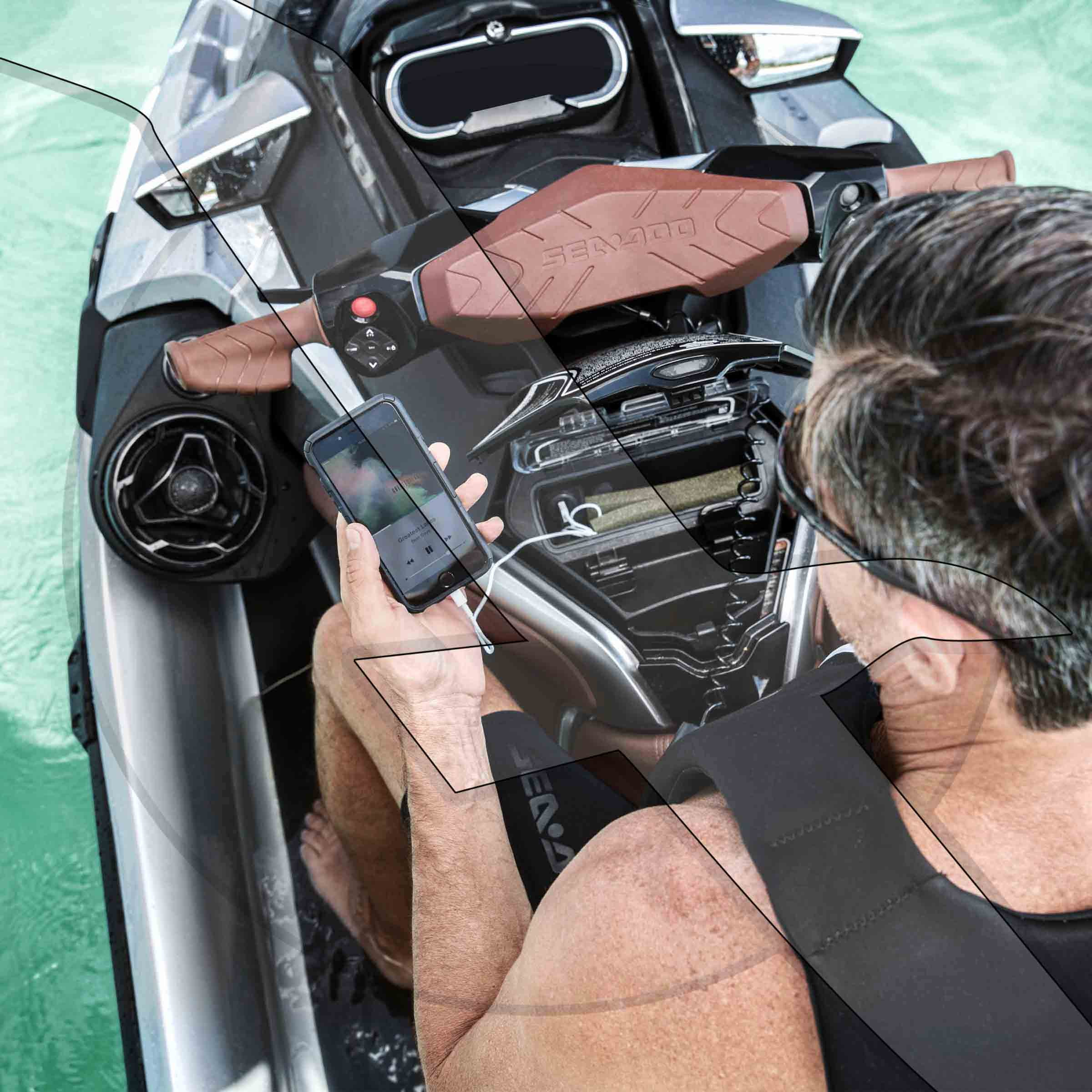 Sea Doo Jet Ski Waterproof Bluetooth Audio Speakers System RXT GTX 295100711