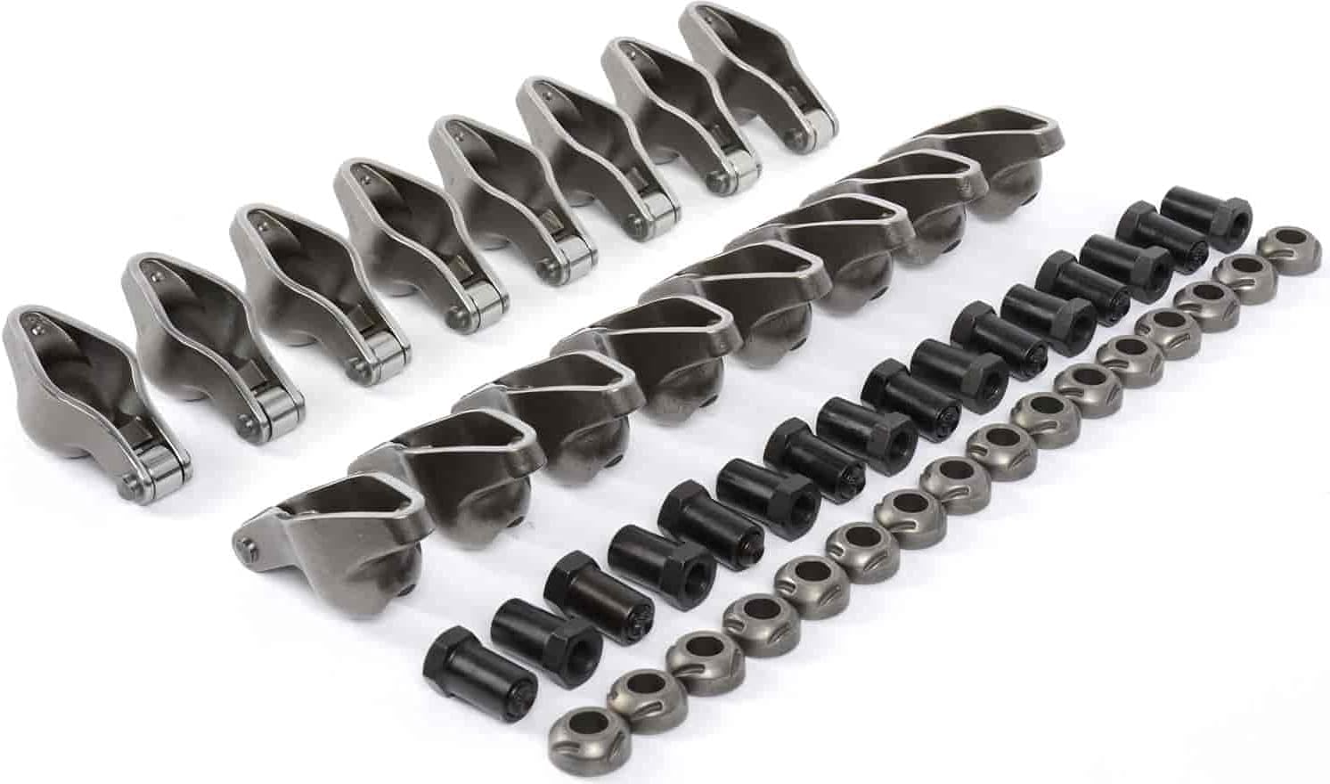 JEGS Cast Steel Roller Tip Rocker Arms | Fits 1955-1986 Small Block Chevy Engines | 1.5 Ratio | For 3/8 Inch Rocker Arm Studs | For Camshafts Up To .550 Inch Lift | Set of 16