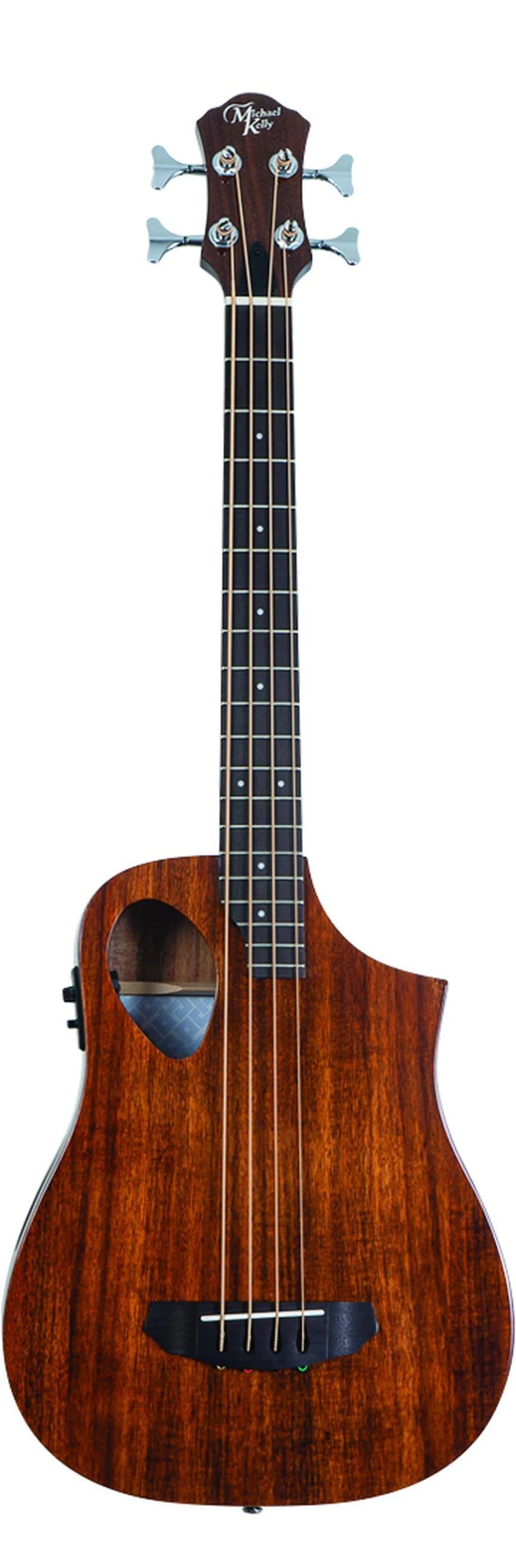Michael Kelly Sojourn Port Acoustic Electric Travel Bass Guitar Koa