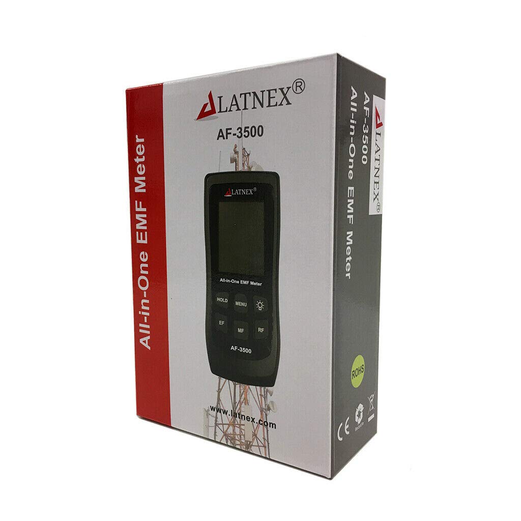 AF-3500 EMF Meter RF Detector and Reader with Calibration Certificate - Measures High and Low EMF Radiation from Cell Phones Towers, Smart Meters, WiFi, Power Lines, Appliances, Electrical Boxes