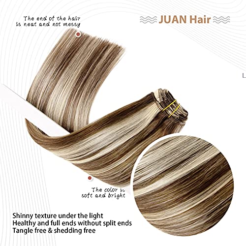 Clip in Hair Extensions Real Human Hair 70G Dark Brown 100% Remy Human Hair Clip in Extensions Soft Silky Straight 7pcs 16clips One Pack (22 Inch #2) Brown Hair Extensions