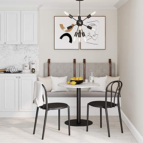 Nathan James Harlow Modern Wall Mount Hanging Headboard, Queen, Brown Faux Leather