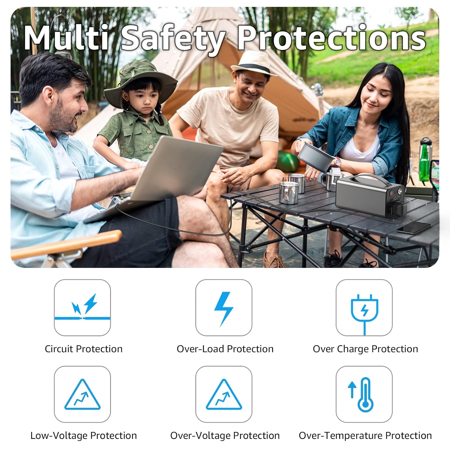 Portable Power Station, Rechargeable Back up Generators for Home use, 150WH Camping Battery with Dual 110V/150W AC Outlet, Solar Panel for Outdoors Car Travel Hunting Home Emergency