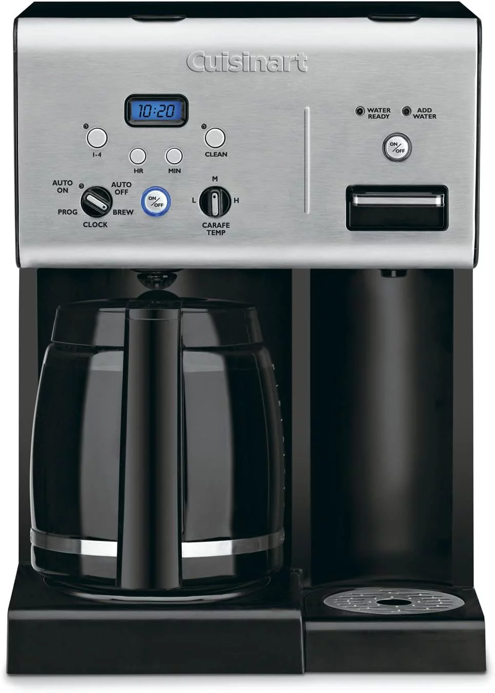 Cuisinart CHW-12P1 12-Cup Programmable Coffeemaker Plus Hot Water System Coffee Maker, Black/Stainless