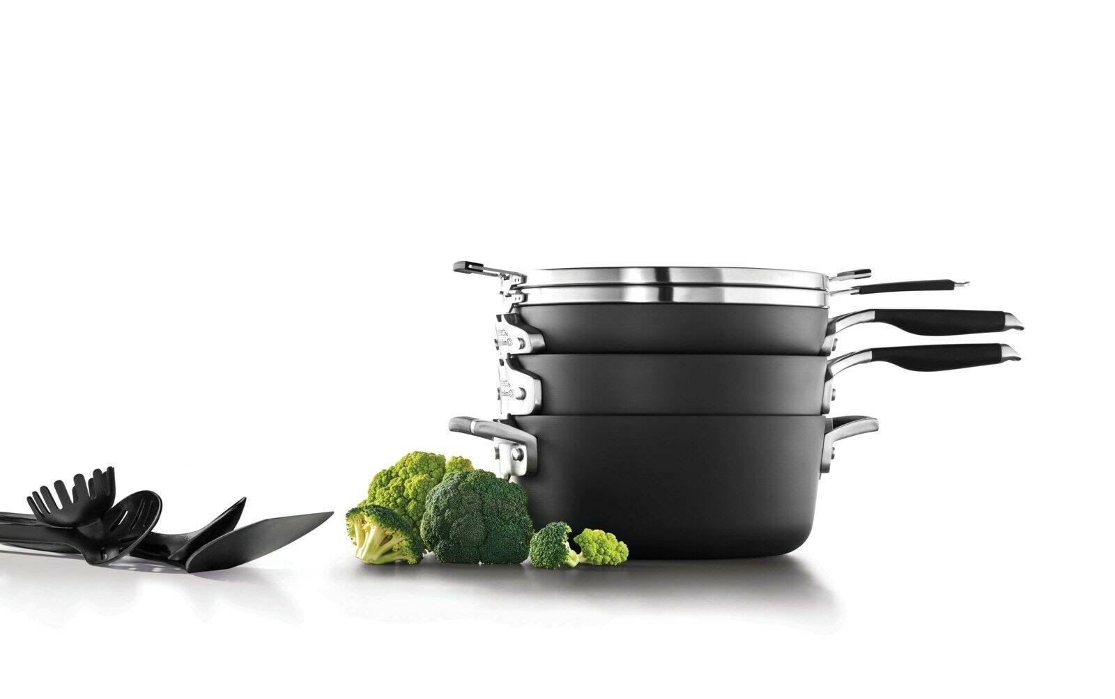 Select by Calphalon Space Saving Hard-Anodized Nonstick 14 Piece Cookware Set