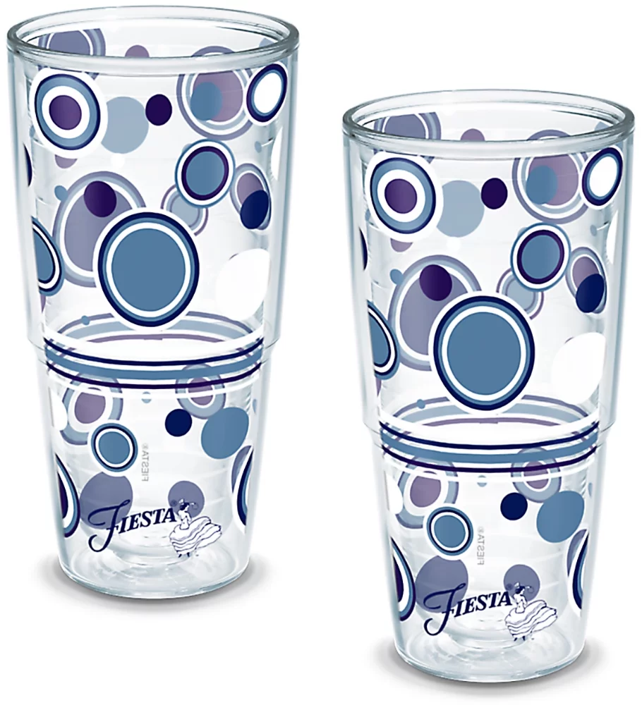 Tervis Fiesta Lapis Dots Made in USA Double Walled  Insulated Tumbler Cup Keeps Drinks Cold & Hot, 24oz - 2pk, Unlidded